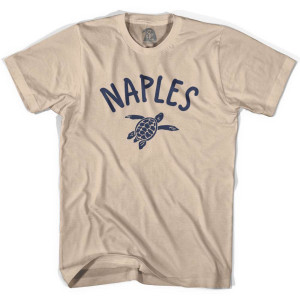 Naples Beach Sea Turtle Adult Cotton T-shirt - Creme