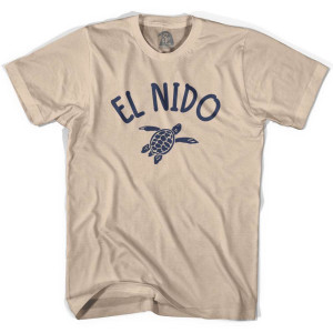 El Nido Beach Sea Turtle Adult Cotton T-shirt - Creme