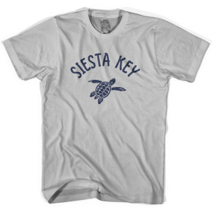 Siesta Key Beach Sea Turtle Adult Cotton T-shirt - Cool Grey