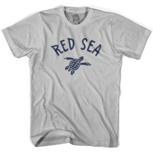Red Sea Beach Sea Turtle Adult Cotton T-shirt - Cool Grey