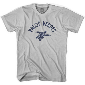 Palos Verdes Beach Sea Turtle Adult Cotton T-shirt - Cool Grey