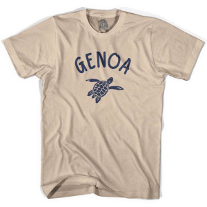 Genoa Beach Sea Turtle Adult Cotton T-shirt - Creme