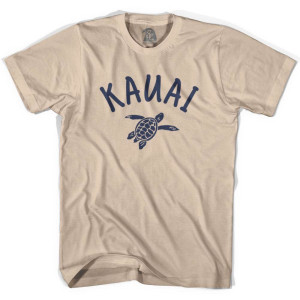 Kauai Beach Sea Turtle Adult Cotton T-shirt - Creme