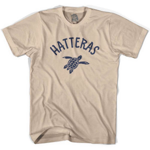 Hatteras Beach Sea Turtle Adult Cotton T-shirt - Creme