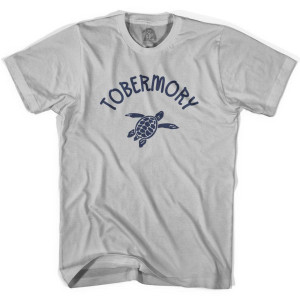 Tobermory Beach Sea Turtle Adult Cotton T-shirt - Cool Grey