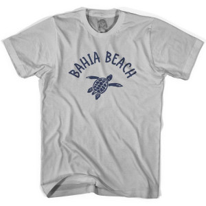 Bahia Beach Sea Turtle Adult Cotton T-shirt - Cool Grey
