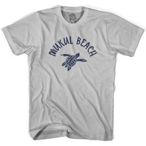 Mukul Beach Sea Turtle Adult Cotton T-shirt - Cool Grey