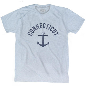 Connecticut State Anchor Home Tri-Blend Adult T-shirt - Athletic White Connecticut State Anchor Home Tri-Blend Adult T-shirt - Athletic White