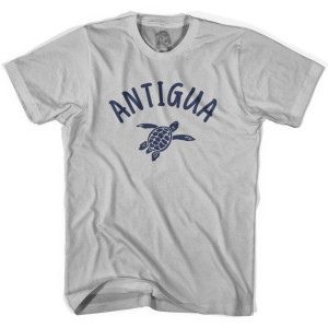 Antigua Beach Sea Turtle Adult Cotton T-shirt - Cool Grey