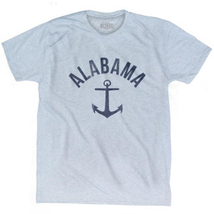 Alabama State Anchor Home Tri-Blend Adult T-shirt - Athletic White