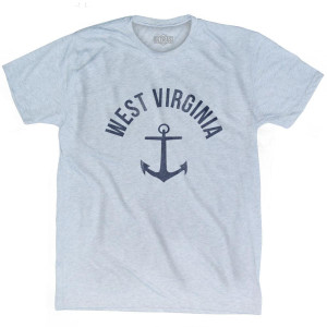 West Virginia State Anchor Home Tri-Blend Adult T-shirt - Athletic White West Virginia State Anchor Home Tri-Blend Adult T-shirt - Athletic White