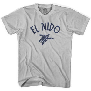 El Nido Beach Sea Turtle Adult Cotton T-shirt - Cool Grey