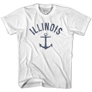 Illinois State Anchor Home Cotton Adult T-shirt - White