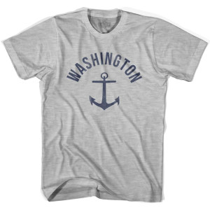 Washington State Anchor Home Cotton Adult T-shirt - Grey Heather