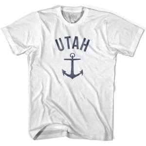 Utah State Anchor Home Cotton Adult T-shirt - White