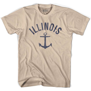 Illinois State Anchor Home Cotton Adult T-shirt - Creme