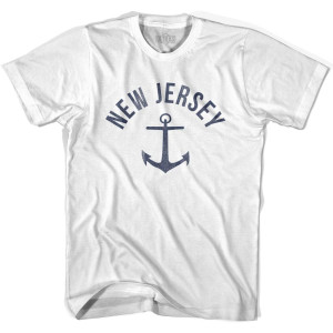 New Jersey State Anchor Home Cotton Youth T-shirt - White New Jersey State Anchor Home Cotton Youth T-shirt - White