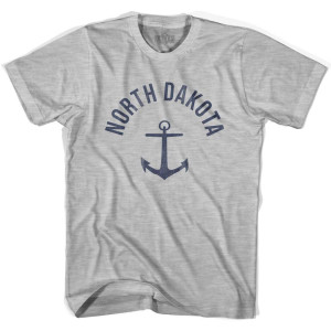 North Dakota State Anchor Home Cotton Adult T-shirt-Grey Heather