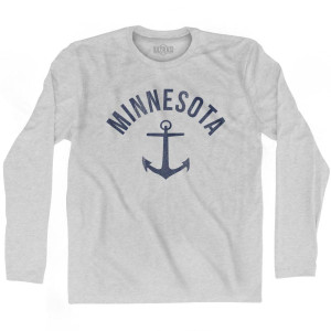 Minnesota State Anchor Home Cotton Adult Long Sleeve T-shirt - Grey Heather Minnesota State Anchor Home Cotton Adult Long Sleeve T-shirt - Grey Heather