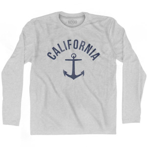 California State Anchor Home Cotton Adult Long Sleeve T-shirt - Grey Heather California State Anchor Home Cotton Adult Long Sleeve T-shirt - Grey Heather