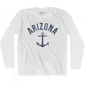 Arizona State Anchor Home Cotton Adult Long Sleeve T-shirt - White Arizona State Anchor Home Cotton Adult Long Sleeve T-shirt - White
