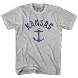 Kansas State Anchor Home Cotton Womens T-shirt - Grey Heather
