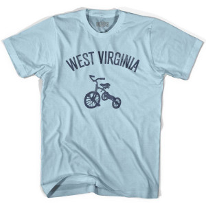 West Virginia State Tricycle Adult Cotton T-shirt - Light Blue