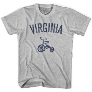 Virginia State Tricycle Adult Cotton T-shirt - Grey Heather