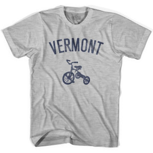 Vermont State Tricycle Adult Cotton T-shirt - Grey Heather