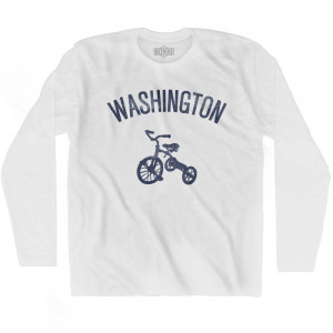Washington State Tricycle Adult Cotton Long Sleeve T-shirt - White