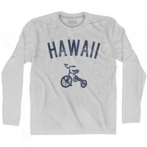 Hawaii State Tricycle Adult Cotton Long Sleeve T-shirt-Grey Heather Hawaii State Tricycle Adult Cotton Long Sleeve T-shirt-Grey Heather