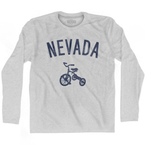 Nevada State Tricycle Adult Cotton Long Sleeve T-shirt-Grey Heather Nevada State Tricycle Adult Cotton Long Sleeve T-shirt-Grey Heather