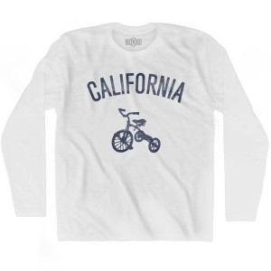 California State Tricycle Adult Cotton Long Sleeve T-shirt - White California State Tricycle Adult Cotton Long Sleeve T-shirt - White