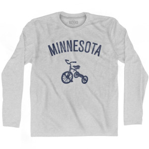 Minnesota State Tricycle Adult Cotton Long Sleeve T-shirt - Grey Heather Minnesota State Tricycle Adult Cotton Long Sleeve T-shirt - Grey Heather