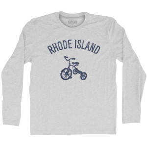 Rhode State Tricycle Adult Cotton Long Sleeve T-shirt - Grey Heather Rhode State Tricycle Adult Cotton Long Sleeve T-shirt - Grey Heather