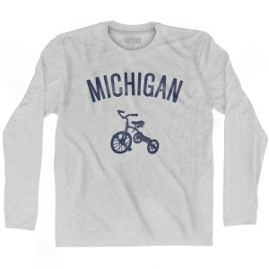 Michigan State Tricycle Adult Cotton Long Sleeve T-shirt - Grey Heather Michigan State Tricycle Adult Cotton Long Sleeve T-shirt - Grey Heather