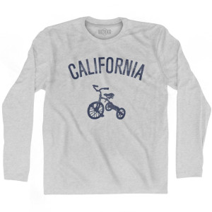 California State Tricycle Adult Cotton Long Sleeve T-shirt-Grey Heather California State Tricycle Adult Cotton Long Sleeve T-shirt-Grey Heather