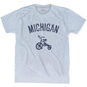 Michigan State Tricycle Adult Tri-Blend T-shirt - Athletic White