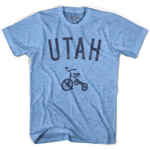 Utah State Tricycle Adult Tri-Blend T-shirt - Athletic Blue
