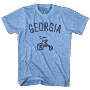 Georgia State Tricycle Adult Tri-Blend T-shirt-Athletic Blue