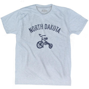 North Dakota State Tricycle Adult Tri-Blend T-shirt-Athletic White North Dakota State Tricycle Adult Tri-Blend T-shirt-Athletic White