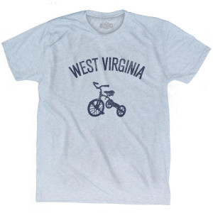 West Virginia State Tricycle Adult Tri-Blend T-shirt - Athletic White West Virginia State Tricycle Adult Tri-Blend T-shirt - Athletic White