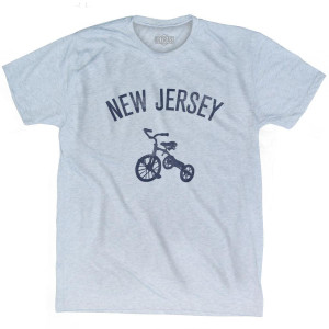New Jersey State Tricycle Adult Tri-Blend T-shirt - Athletic White New Jersey State Tricycle Adult Tri-Blend T-shirt - Athletic White