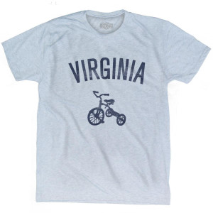 Virginia State Tricycle Adult Tri-Blend T-shirt - Athletic White