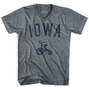 Iowa State Tricycle Adult Tri-Blend V-neck Womens T-shirt - Athletic Grey Iowa State Tricycle Adult Tri-Blend V-neck Womens T-shirt - Athletic Grey