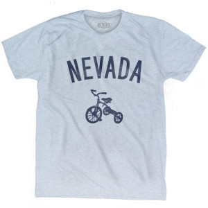 Nevada State Tricycle Adult Tri-Blend T-shirt - Athletic White