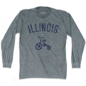 Illinois State Tricycle Adult Tri-Blend Long Sleeve T-shirt - Athletic Grey Illinois State Tricycle Adult Tri-Blend Long Sleeve T-shirt - Athletic Grey