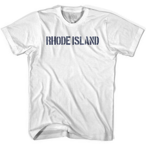Rhode State Stencil Youth Cotton T-shirt - White Rhode State Stencil Youth Cotton T-shirt - White
