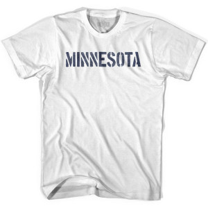 Minnesota State Stencil Youth Cotton T-shirt - White Minnesota State Stencil Youth Cotton T-shirt - White
