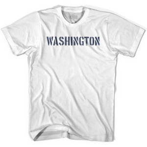 Washington State Stencil Youth Cotton T-shirt - White Washington State Stencil Youth Cotton T-shirt - White